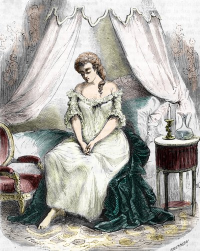 Madame du Barry encerrada en la Abadía de Pont-aux-Dames en 1774. Siglo XIX (grabado) de Alec Hunter