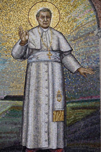 Abadía benedictina de Madonna della Scala: Mosaico que representa al Papa Pío X, Noci, Italia de Unbekannt