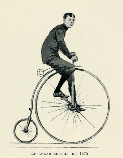 Hombre montado en Penny-farthing de Unbekannter Künstler
