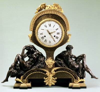 Reloj de sobremesa con figuras de Día y Noche de Unbekannt