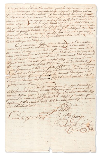 Carta manuscrita firmada 