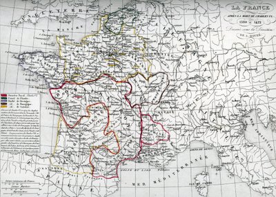 Mapa de Francia en tiempos del rey Carlos VI de Unbekannter Künstler