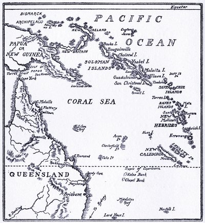Mapa de Melanesia de Unbekannt