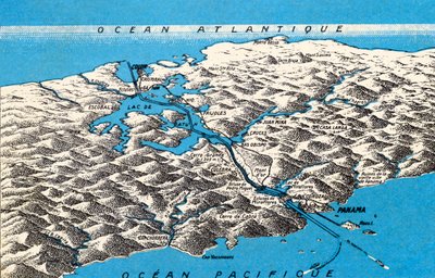 Mapa del Canal de Panamá de Unbekannter Künstler