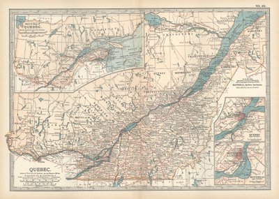 Mapa de Quebec, Canadá, c.1900 (grabado) de Unbekannter Künstler