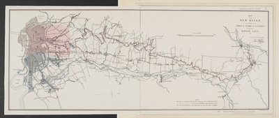 Mapa del río Nuevo desde su nacimiento cerca de la ciudad de Ware hasta Londres de Unbekannter Künstler