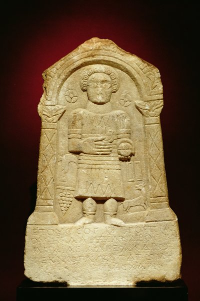 Estela funeraria de mármol, con inscripción griega, romana, siglo III a.C. de Unbekannt
