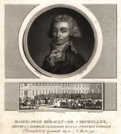Marie-Jean Herault de Sechelles (1759-1794), juez y político francés guillotinado en el Reinado del Terror de Unbekannt