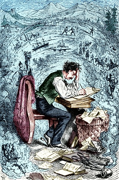 Mark Twain escribiendo 