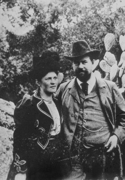 Max Weber y su esposa, hacia 1900 (fotografía en blanco y negro) de Unbekannter Künstler