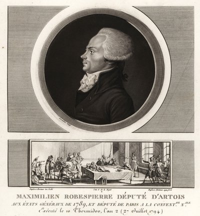 Maximilien Robespierre, Diputado de Artois, ejecutado en 1794 de Unbekannt