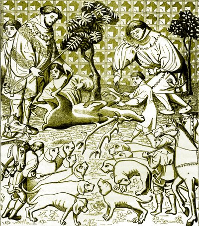 Caza medieval del ciervo de Unbekannter Künstler