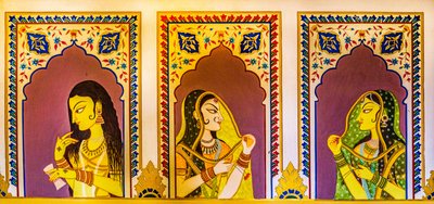 Pintura en miniatura, artes y oficios en Rajastán, Rajastán, India, Asia (foto) de Unbekannter Künstler