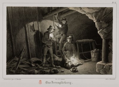 Accidente minero, Alemania, c. 1851 de Unbekannt
