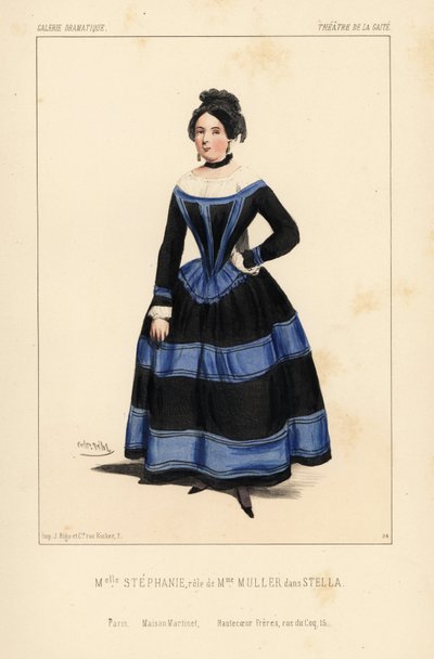 Stephanie como Madame Muller en Stella de Anicet Bourgeois, Teatro de la Gaite de Unbekannter Künstler