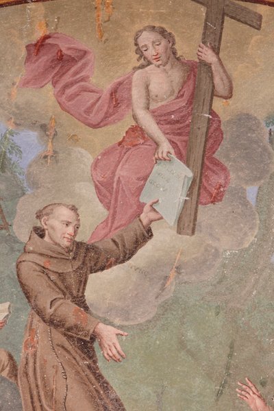 Monasterio de Saorge Fresco del siglo XVIII que representa la vida de San Francisco de Asís, Saorge, Francia de Unbekannt