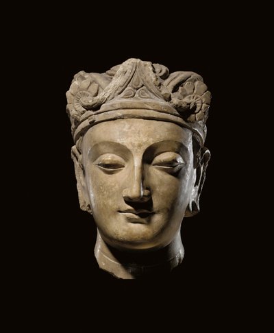 Cabeza monumental de un Bodhisattva de Gandhara, siglo II-III de Unbekannt
