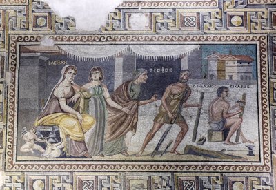 Mosaico, Pasífae y Dédalo de Unbekannter Künstler