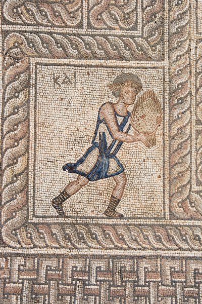 Mosaicos en el Ágora Romana (siglo V d.C.), Delfos, Peloponeso, Grecia (foto) de Unknown