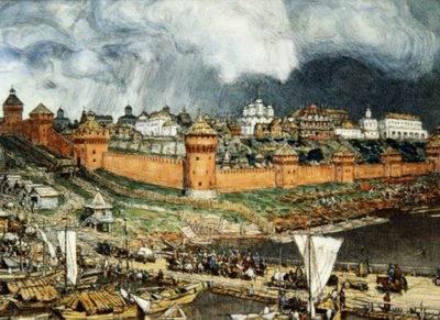 El Kremlin de Moscú durante el reinado de Iván Lli (Iván el Grande) en el siglo XVI, de Apolinary Vasnetsov (1921). de Unbekannter Künstler