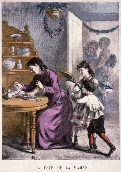 Día de la Madre, c. 1870-1880 (grabado) de Unbekannter Künstler