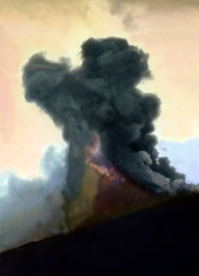 Erupción del Etna en 1910 de Unbekannter Künstler