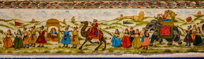 Mural, Patwon-Ki-Haveli, Jaisalmer, ciudad exótica del desierto del Thar, Jaisalmer, Rajastán, India, Asia (foto) de Unbekannter Künstler