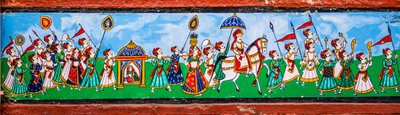Pintura mural en el casco antiguo de Bundi, Bundi, Rajastán, India, Asia (foto) de Unbekannter Künstler