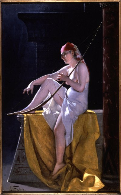 Músico en el antiguo Egipto, 2ª mitad del siglo XIX (pintura) de Unbekannter Künstler