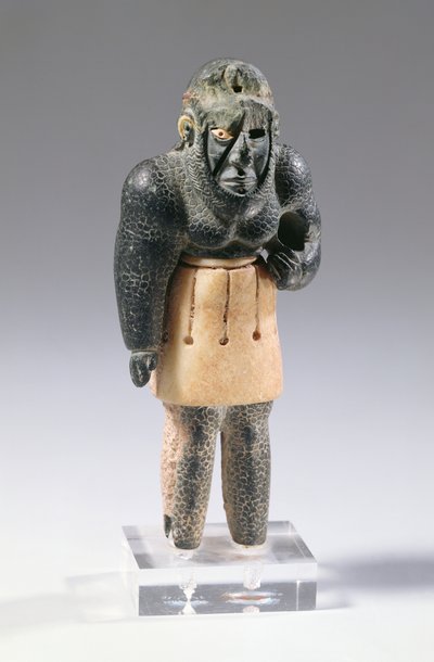 Genio mitológico de las montañas, c.2200 a.C. (caliza y clorita, diadema de hierro meteórico) de Unbekannt