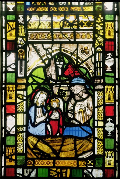 Natividad, inglés, principios del siglo XIV (vidriera) (detalle) de Unbekannt