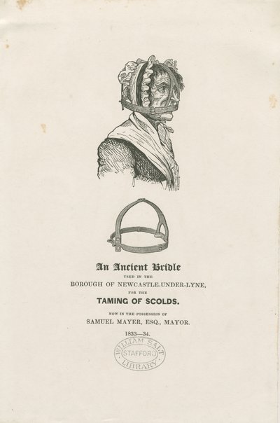 Newcastle-under-Lyme - Brida de regañona: grabado en madera, s.d. [c. 1833-4] de Unbekannt