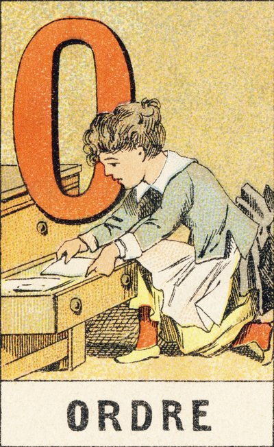 O: Orden - Grabado extraído de ABCD de las niñas. Pellerin & Cie, impresor-editor, Epinal, hacia 1890. Serie A. de Unbekannt