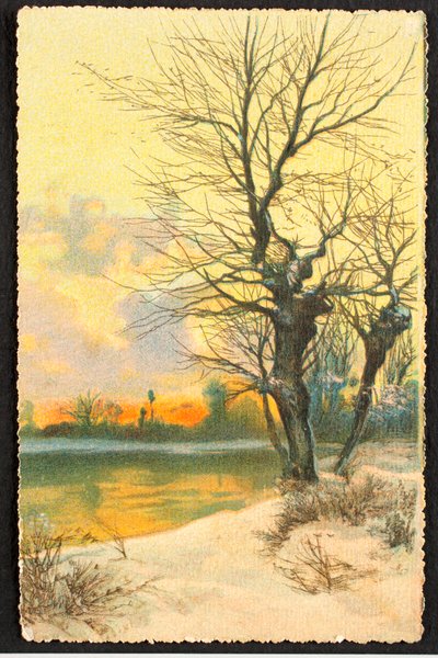 Tarjeta postal antigua / Paisaje de invierno de Unbekannt