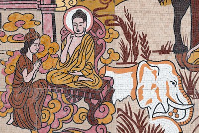 Pagoda budista Ong Nui, fresco mural, La vida del Buda, Quy Nhon, Vietnam, 2019 de Unbekannt