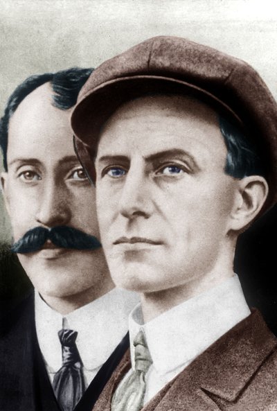 Orville Wright y su hermano Wilbur (huella) de Unbekannter Künstler