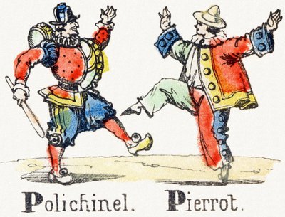P - Polichinela Pierrot - Alfabeto de Entretenimiento Infantil c.1890 de Unbekannt