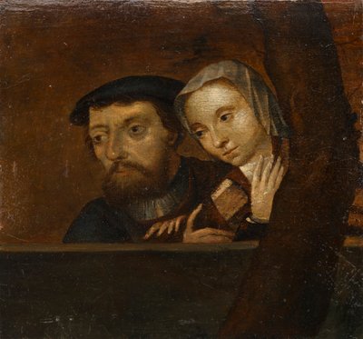 pareja, en, balaustrada de Unbekannter Künstler