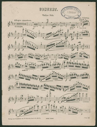 Concierto para violín nº 1 de Paganini, op 6 de Unbekannter Künstler