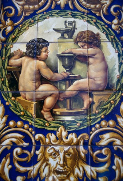 Tienda de cerámica pintada a mano, barrio de Triana, Sevilla, España de William M. Timlin
