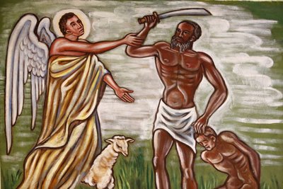 Pintura. El sacrificio de Abraham, Aneho, Togo de Unbekannt