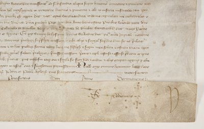 Bula Papal confirmando la carta del Obispo Henry Wardlaw, recto de Unbekannt