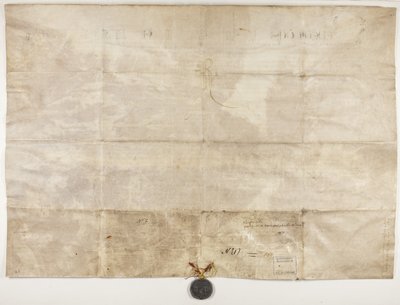 Bula papal confirmando la carta del obispo Henry Wardlaw, verso de Unbekannt