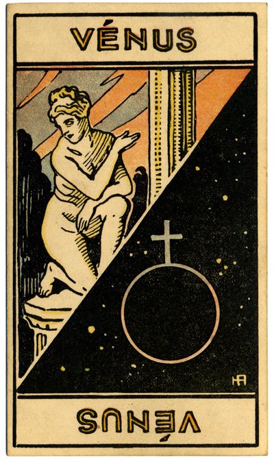 Paranormal. Astrología. Venus (planeta). Carta astrológica de: Le Tarot Astrologique (Tarot Astrológico), de Georges Muchery, Francia. de Unbekannter Künstler