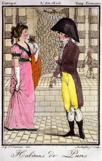 Habitantes de París en 1806. 1810 (grabado) de Unbekannter Künstler
