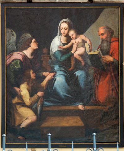 Iglesia parroquial (Iglesia de Nuestra Señora de Pamele). En el interior. Pintar. Anónimo. Madonna (Madonna con pescado, Tobias). Copia de Rafael (?). de Unbekannter Künstler