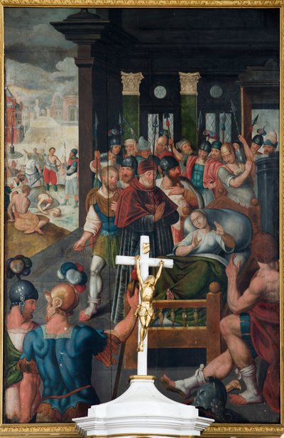 Iglesia parroquial de San Miguel, Cornelio y Ghislenus. En el interior. Pintar. de Unbekannter Künstler