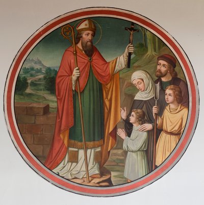 Iglesia parroquial (St Denijs-Boekel, iglesia parroquial de St Denijs). Pasillo sur. Una pintura mural. de Unbekannter Künstler