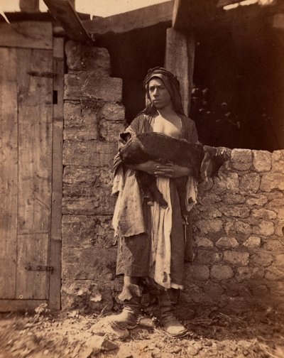 Patre del Líbano con un niño. Fotografía de Charles Lallemand (1826-1904) en "Siria, trajes, viajes y paisajes". 1865. Colección privada. de Unbekannter Künstler
