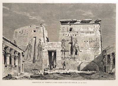 Peristilo del Templo de Isis en la Isla de Filae, Egipto. Ilustración del Atlas de Egipto de Unbekannt